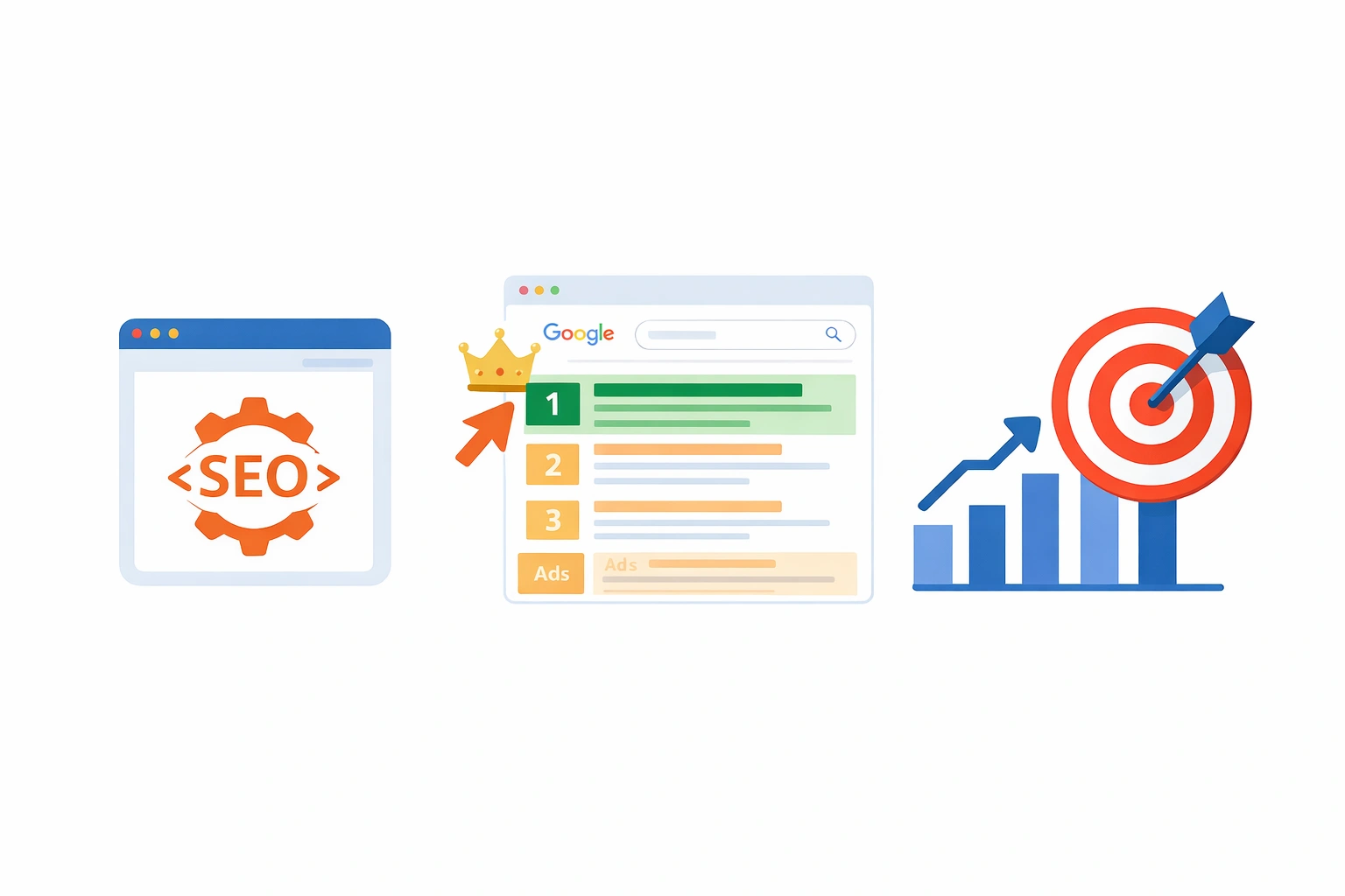 Search Engine Optimization (SEO) คือกระบวนการปรับปรุงเว็บไซต์ให้ติดอันดับบนหน้าผลการค้นหาของเสิร์ชเอนจิน เพื่อเพิ่มการมองเห็น การเข้าถึง และจำนวนผู้เข้าชมเว็บไซต์แบบไม่เสียค่าโฆษณา